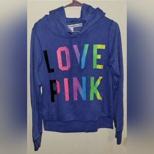 Victoria's Secret PINK Rainbow Love Pink 86 Pullover Hoodie 2011 Size S